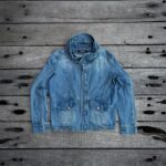 Roger and raw Japanese denim big collar jacket