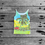 Vintage Tropical Vibes graphic tank tops